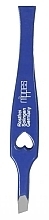 Tweezers, beveled, 8 cm, blue - Nippes Solingen Tweezer 747 — photo N1