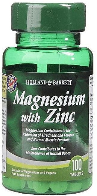 Magnesium & Zinc Dietary Supplement - Holland & Barrett Magnesium With Zinc — photo N1