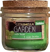 Fragrances, Perfumes, Cosmetics Scented Candle with Cork "Citronella Garden Basil", 80/83 mm - Bolsius Candle