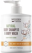 Fragrances, Perfumes, Cosmetics Baby Kiss Of Cotton Body Gel-Shampoo - Wooden Spoon Natural Baby Shampoo & Body Wash Cotton Kiss