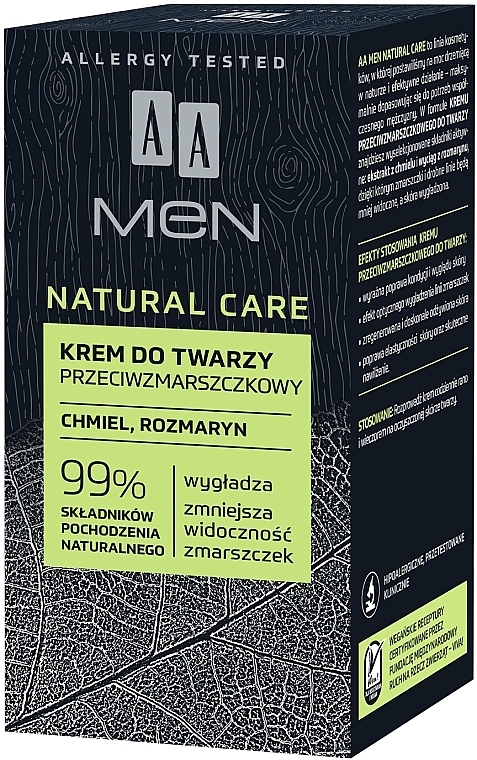 Anti-Wrinkle Face Cream - AA Men Natural Care Anti-Wrinkle Face Cream — photo N4