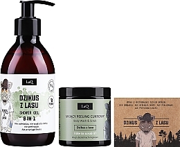 Men Oak Set - LaQ (s/g/300ml + b/scrub/220ml + soap/85ml) — photo N2