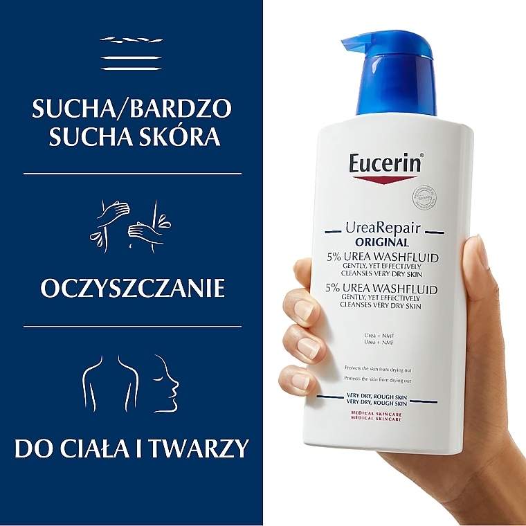 Cleansing Fluid - Eucerin UreaRepair Original Washfluid 5% — photo N3