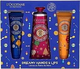 Fragrances, Perfumes, Cosmetics Set - L'Occitane Dreamy Hands & Lips (hand/cr/30ml + lip/balm/2x12ml)