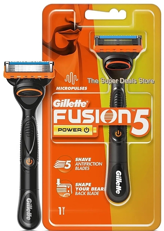 Razor with 1 Refill Cassette - Gillette Fusion 5 Power Micropulses — photo N1