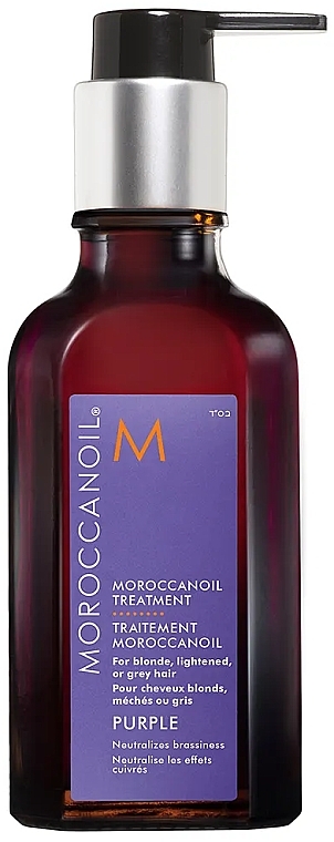 Violet Oil for Blonde, Bleached & Grey Hair - Moroccanoil Treatment Purple With Pump — photo N1