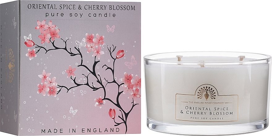 Scented Candle - The English Soap Company Oriental Spice & Cherry Blossom Triple Wick Candle — photo N2