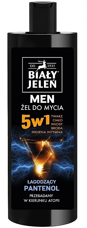 5in1 Men Shower Gel with Panthenol - Bialy Jelen Men Shower Gel Aloe & D-Panthenol — photo N1