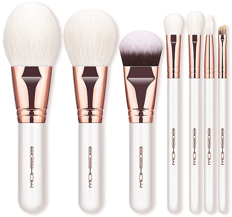 Makeup Brush Set, 7 pcs - Eigshow Premium Chic Series Mini Rose Gold — photo N1