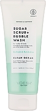 Fragrances, Perfumes, Cosmetics Scalp & Body Sugar Scrub 'Pure Ocean' - Voesh Sugar Scrub+Bubble Wash Clean Ocean