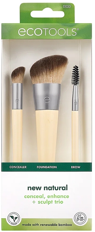 Makeup Brush Set - EcoTools Natural Conceal, Enhance, & Sculpt Trio — photo N2