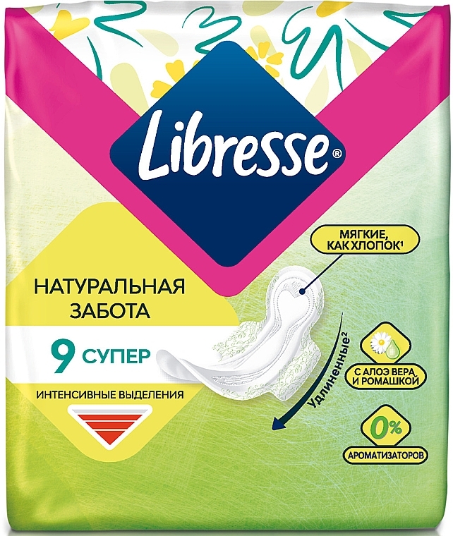 Sanitary Pads, 9 pcs - Libresse Natural Care Ultra Super — photo N2