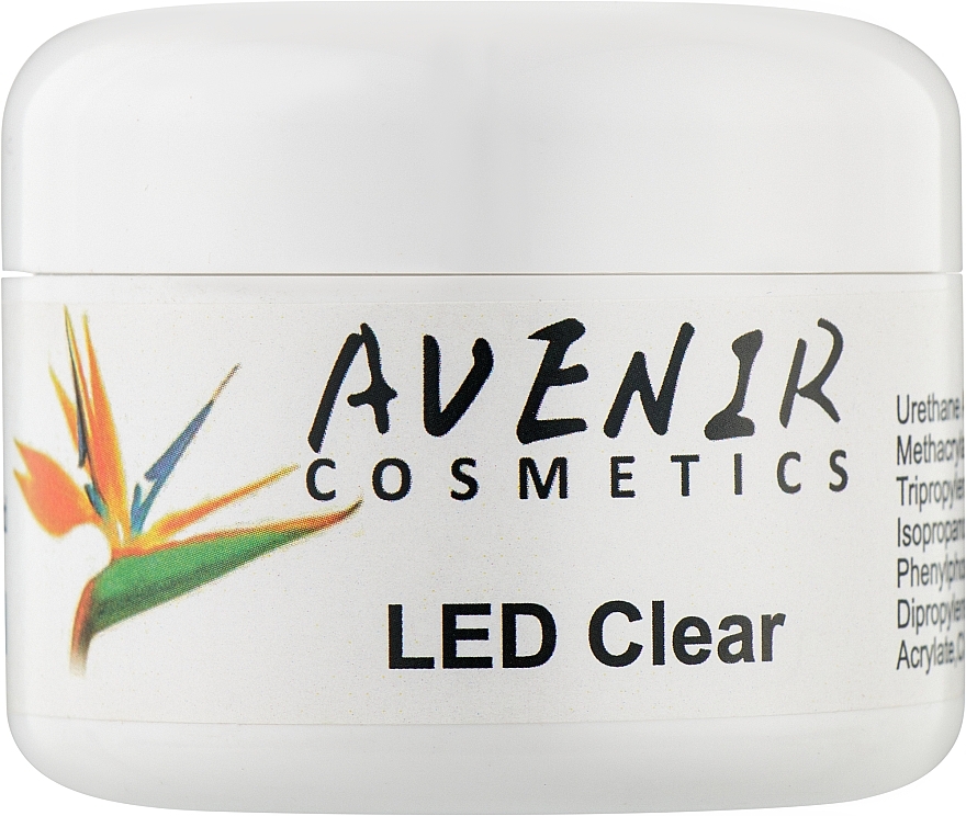 Clear Nail Extension Gel - Avenir Cosmetics LED Clear Crystal — photo N1