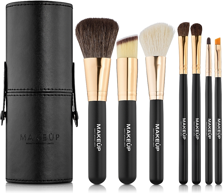 Brush Set in Tube, Black, 7 pcs - MAKEUP — photo N1