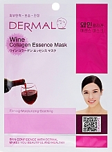 Fragrances, Perfumes, Cosmetics Collagen and Red Wine Extract Mask - Dermal Wine Collagen Essence Mask