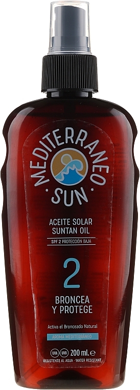 Tanning Oil - Mediterraneo Sun Suntan Oil SPF2 — photo N1
