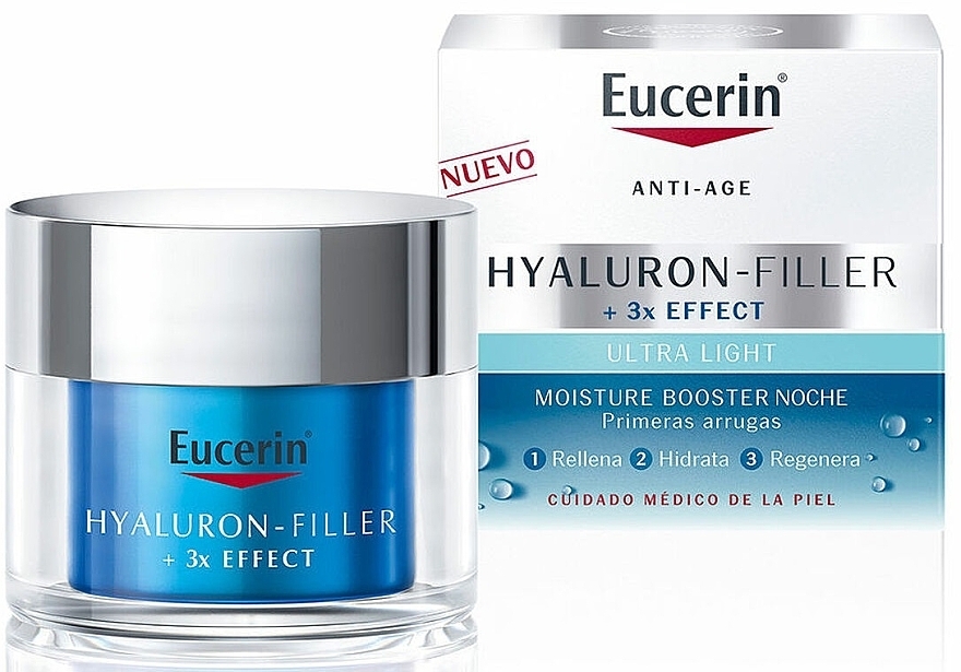 Anti-aging night face cream - Eucerin Hyaluron-Filler x3 Effect Moisture Booster Night — photo N1
