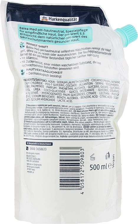 Liquid Hand Soap - Balea Med Waschlotion pH 5,5 Hautneutral Seifenfrei NF — photo N10