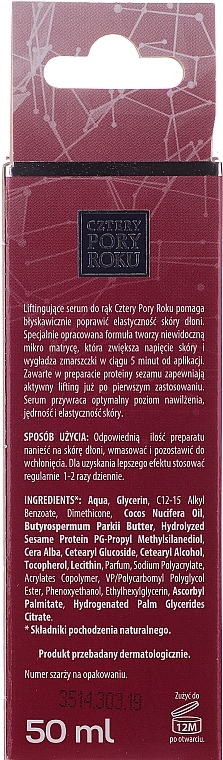 Lifting Hand Serum - Cztery Pory Roku Hand Lifting Serum — photo N16