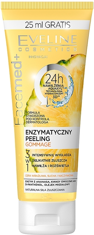 Pineapple and Fruit Acids Enzyme Peeling - Eveline Cosmetics Facemed+ Enzymatycny Peeling Gommage — photo N1