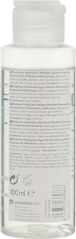 Hydroactive Moisturizing Micellar Water - Cantabria Labs Endocare Hydractive Micellar Solution — photo N2
