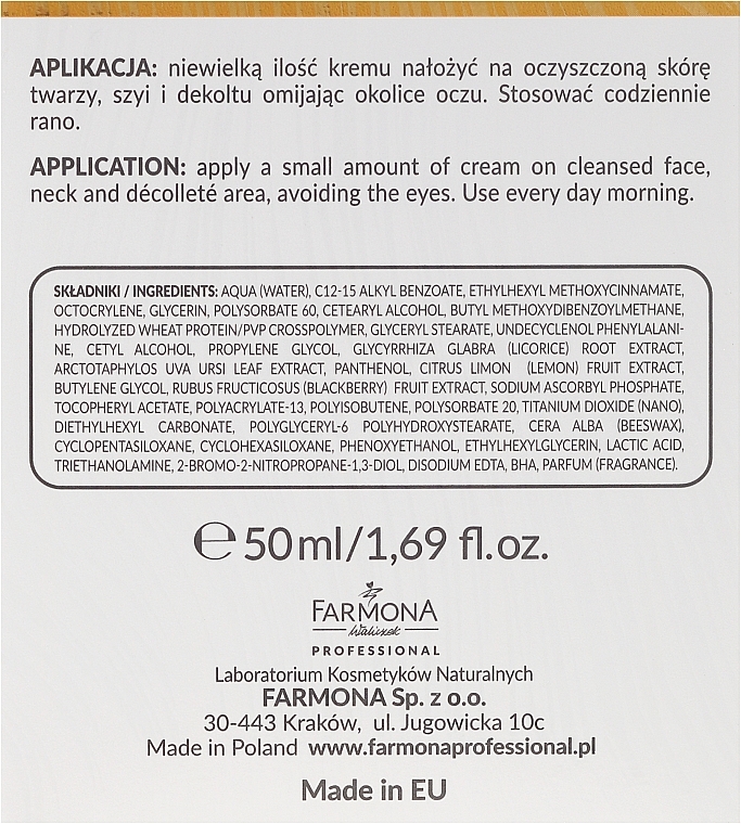 Regenerating Face Cream - Farmona Revolu C White Blemish Reducing Cream SPF30 — photo N3