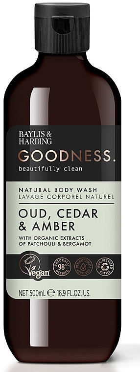 Shower Gel - Baylis & Harding Goodness Oud, Cedar & Amber Body Wash — photo N1