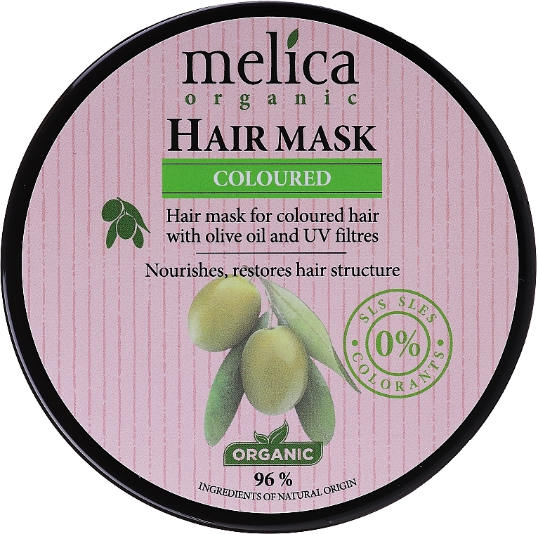 Olive Oil & UV Filters Mask for Colored Hair - Melica Organic Coloured Olive Oil UV Filters Hair Mask — photo N4