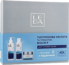 Fragrances, Perfumes, Cosmetics Moisturizing Face, Neck & Decollete Set for Sensitive Skin, 6 products - Leda