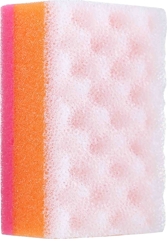 Rectangular Bath Sponge, pink-orange-white - Ewimark — photo N2