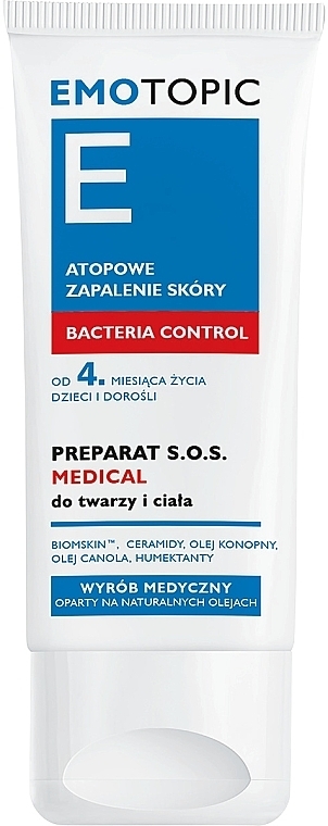 Face & Body Treatment for Atopic Dermatitis - Pharmaceris E Emotopic Bacteria Control Medical Preparat S.O.S. — photo N1