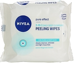 Fragrances, Perfumes, Cosmetics 3-in-1 Cleansing Peeling Wipes - NIVEA Visage Pure Effect Peeling Wipes