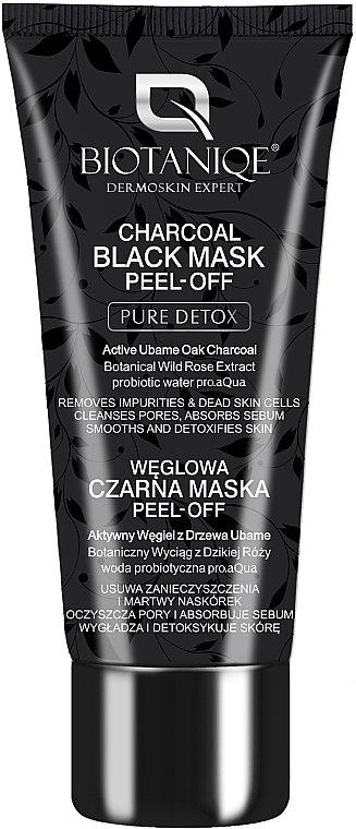 Charcoal Peel-Off Face Mask - Biotaniqe Charcoal Black Mask Peel-Off — photo N1