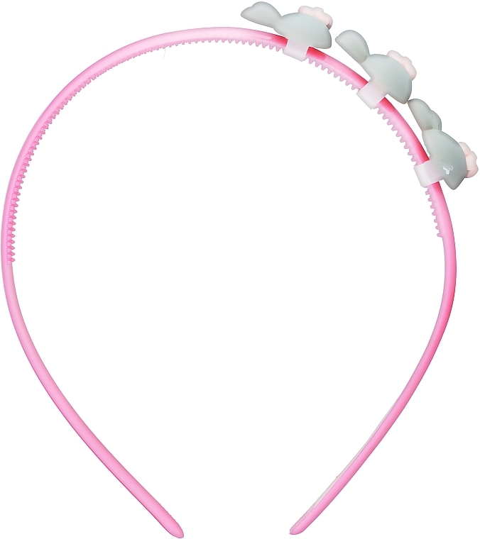 Bunny Hair Hoop, d-047, grey - Dini Kids — photo N1