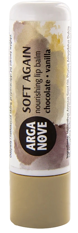 Lip Balm with Vanilla & Chocolate Scent - Arganove Soft Nourishing Lip Balm — photo N2