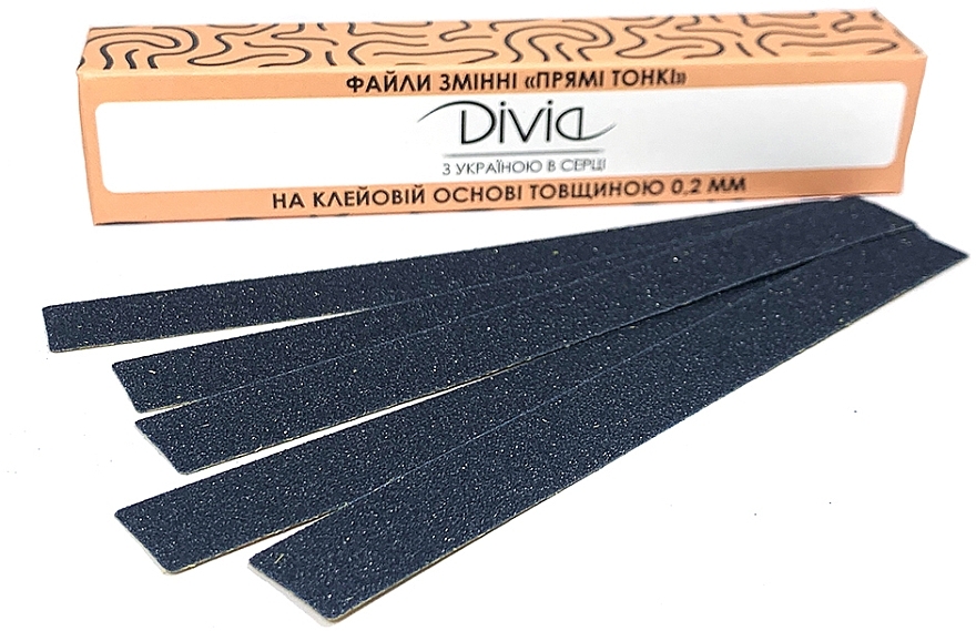 Replaceable File Set 100 Grit for Nail File 'Straight Thin', Di1522-100 - Divia — photo N2