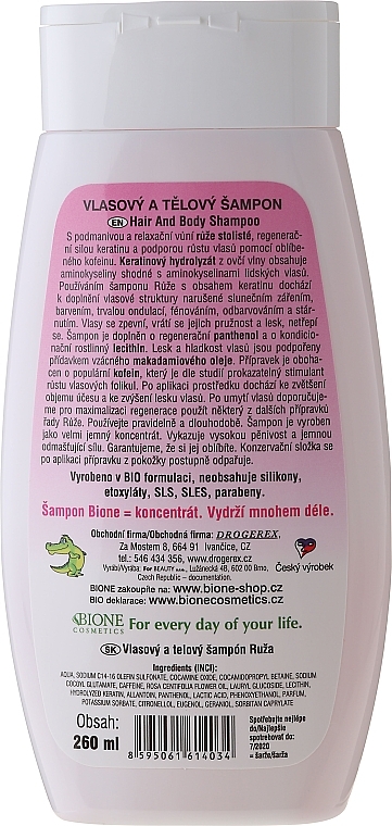 Hair Shampoo "Rose" - Bione Cosmetics Rose Shampoo — photo N2