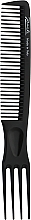 Fork Comb, black - Janeke Professional Wide-Teeth Comb With Picks — photo N1