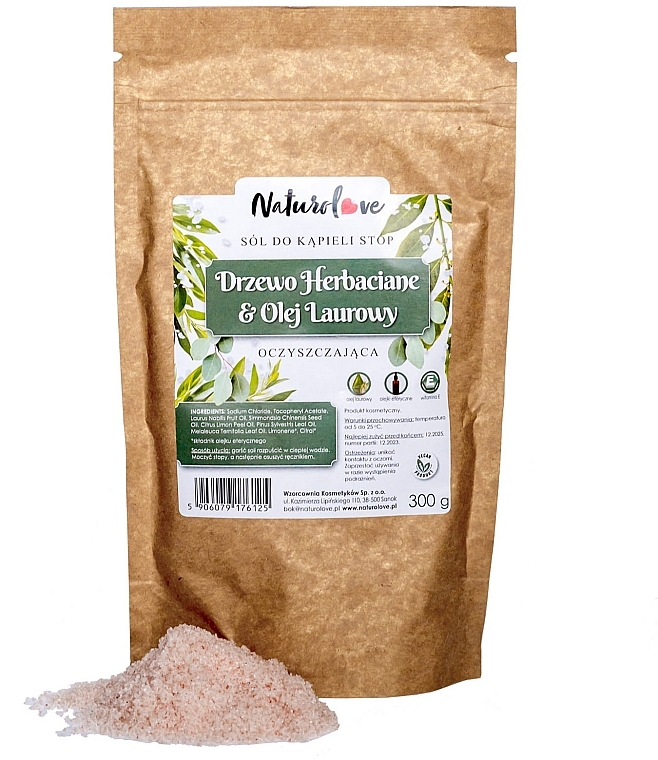 Himalayan Foot Bath Salt 'Tea Tree & Laurel Oil' - Naturolove — photo N1