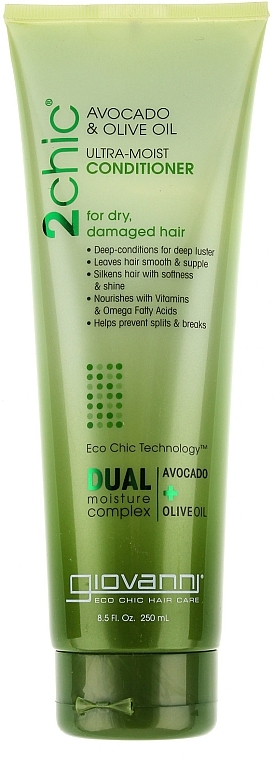 Moisturizing Hair Conditioner - Giovanni 2chic Ultra-Moist Conditioner Avocado & Olive Oil — photo N1