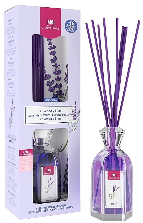 Reed Diffuser "Lavender & Lilac" - Cristalinas Reed Diffuser — photo N1