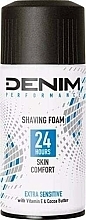 Fragrances, Perfumes, Cosmetics Shaving Foam for Sensitive Skin - Denim Performance Extra Sensitive Shaving Foam
