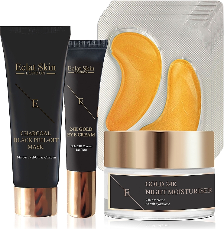 Set - Eclat Skin London Anti-Ageing 24K Gold Total Starter Set (f/mask/50ml + eye/cr/15ml + f/cr/50ml + patch) — photo N1