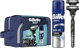 Fragrances, Perfumes, Cosmetics Set - Gillete Mach3 Charcoal (shave/gel/200ml + razor/1pc + bag/1pc)