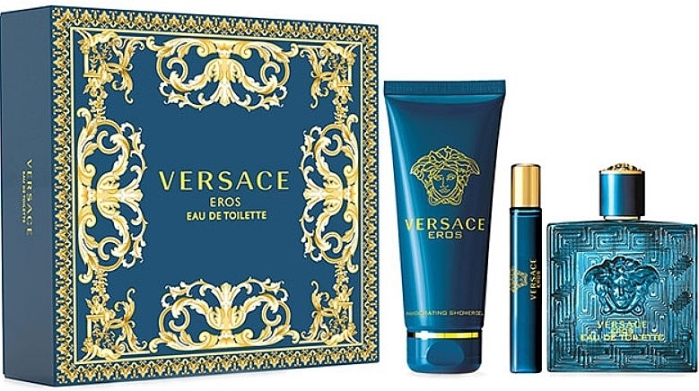 Versace Eros - Set (edt/100ml + sh/gel/150ml + edt/10ml) — photo N1