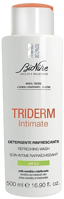 Intimate Wash Gel - BioNike Triderm Intimate Refreshing Cleanser Ph 5.5 — photo N1