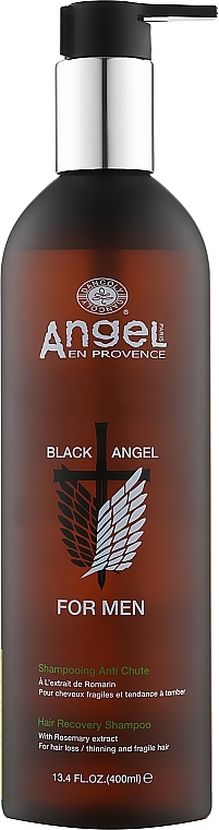Szampon przeciw wypadaniu wiosyw z ekstraktem z rozmarynu - Angel Professional Black Angel For Men Hair Recovery Shampoo — photo N1
