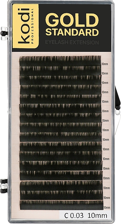 Gold Standard C 0.03 False Eyelashes (16 rows: 10 mm) - Kodi Professional — photo N1