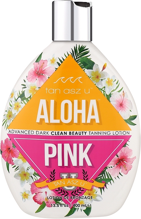 Solarium Cream with Coconut Milk & Pomegranate Extract, without bronzers - Tan Asz U Aloha Pink Advanced Dark Clean Beauty Tanning Lotion — photo N1