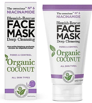 Face Mask - Biovene Niacinamide Blemish-Rescue Face Mask Organic Coconut — photo N1